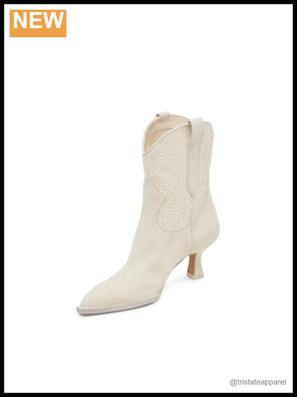 Dolce Vita Angel Pearl Women's Ankle Bootie Block Heel Pointed Toe Pull-On
